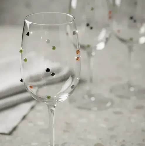 Jogo 4 Taças Vinho 440ml Dots Florarte Colorida Colorida