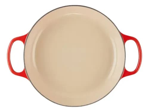 Panela Caçarola Ferro Fundido Esmaltada 26cm Com Tampa Vermelho