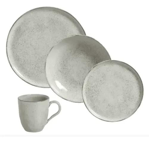 Aparelho De Jantar 16pçs Porto Brasil Stoneware Bio Pistache Verde Menta Liso