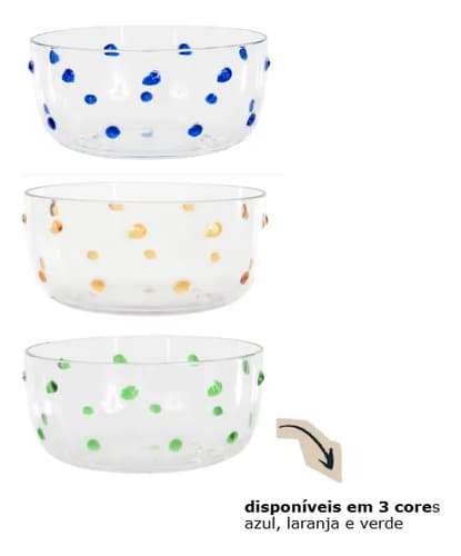 Kit Copos E Bowls Acrilico Bolhas 18 Pçs Azul Transparente Azul