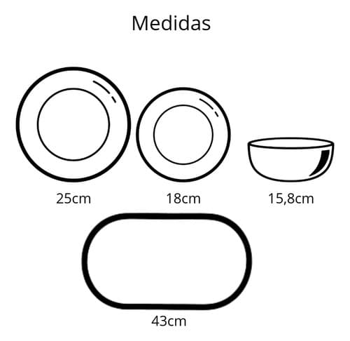 Jogo De Pratos Melamina Churrasco 19 Peças Super Resistente Bege Lisa