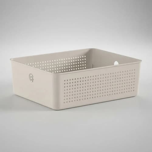 Cesto Ou Flow 9cm -5,4l Organização Lavanderia/armário Bege