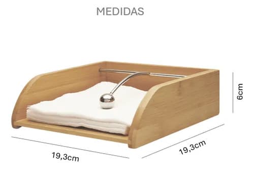 Kit Porta Guardanapo Bambu + Porta Tempero Giratório Bambu Madeira