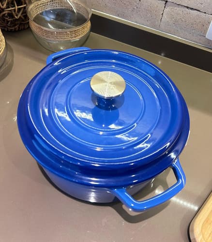 Panela Caçarola Ferro Fundido Esmaltada Redonda 22cm