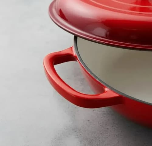 Panela Caçarola Ferro Fundido Esmaltada 30cm Vermelho