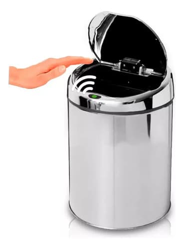 Lixeira Automática 3l Aço Inox Lx 3 Nkf Com Sensor Cinza