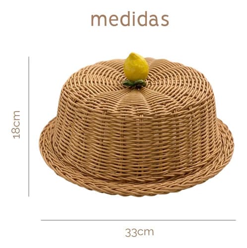 Kit Queijeira + Boleira Vime Aplique Limão Siciliano Caramelo