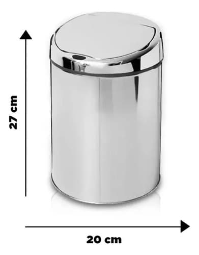 Lixeira Automática 3l Aço Inox Lx 3 Nkf Com Sensor Cinza