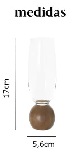 Jogo 4 Taças Champanhe 210ml Com Base Esfera Madeira Madeira