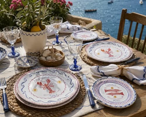 Jogo Jantar 20 Peças Di Mare Alleanza 4 Lugares Azul Náutico
