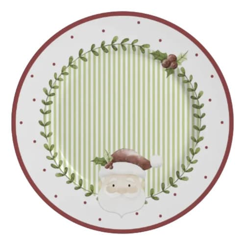 Jogo Jantar Natalino Ludic Noel Mesa Posta 12 Peças Verde Noel