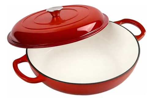 Panela Caçarola Ferro Fundido Esmaltada 30cm Vermelho