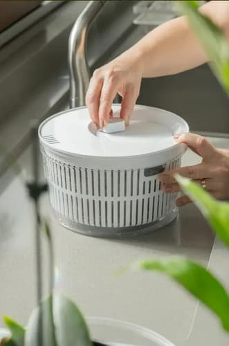 Secador Organizador Saladas 5,5l Centrifuga Clear Fresh Ou Branco